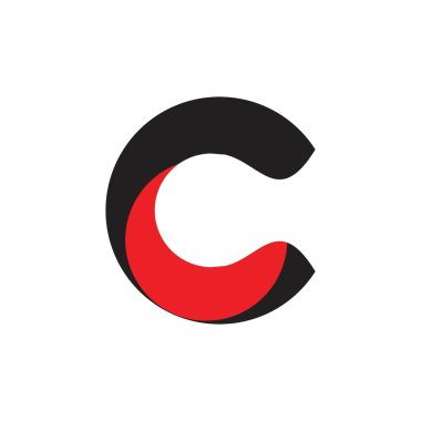 3D C harf logo tasarım vektörü
