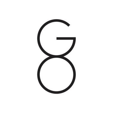 GO harfli sekiz numara logo tasarım vektörü