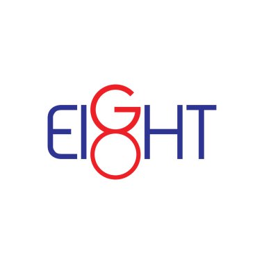 Sekiz Numaralı metin logo tasarım vektörü