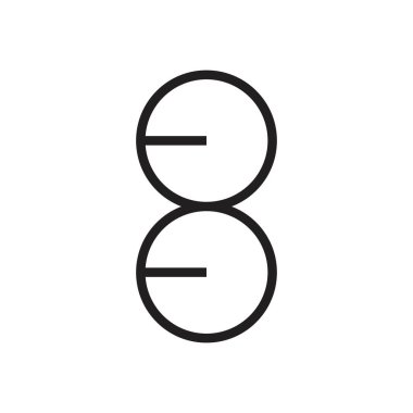 Sekiz numaralı logo, ee harfi, eo harfi logo tasarım vektörü