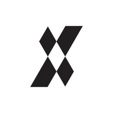 X Harfi Logo tasarım vektörü
