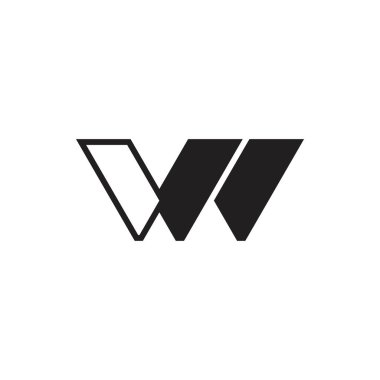 VW harf logo tasarım vektörü
