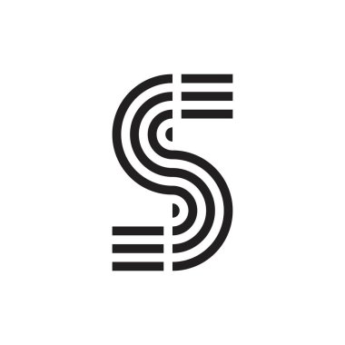 S harfi logosu, SSS harfi logo tasarım vektörü