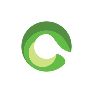 Yaprak logosu tasarım vektörlü 3D C harfi