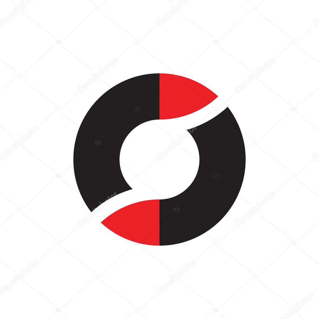 O letter swirl logo, CJ letter logo design vector