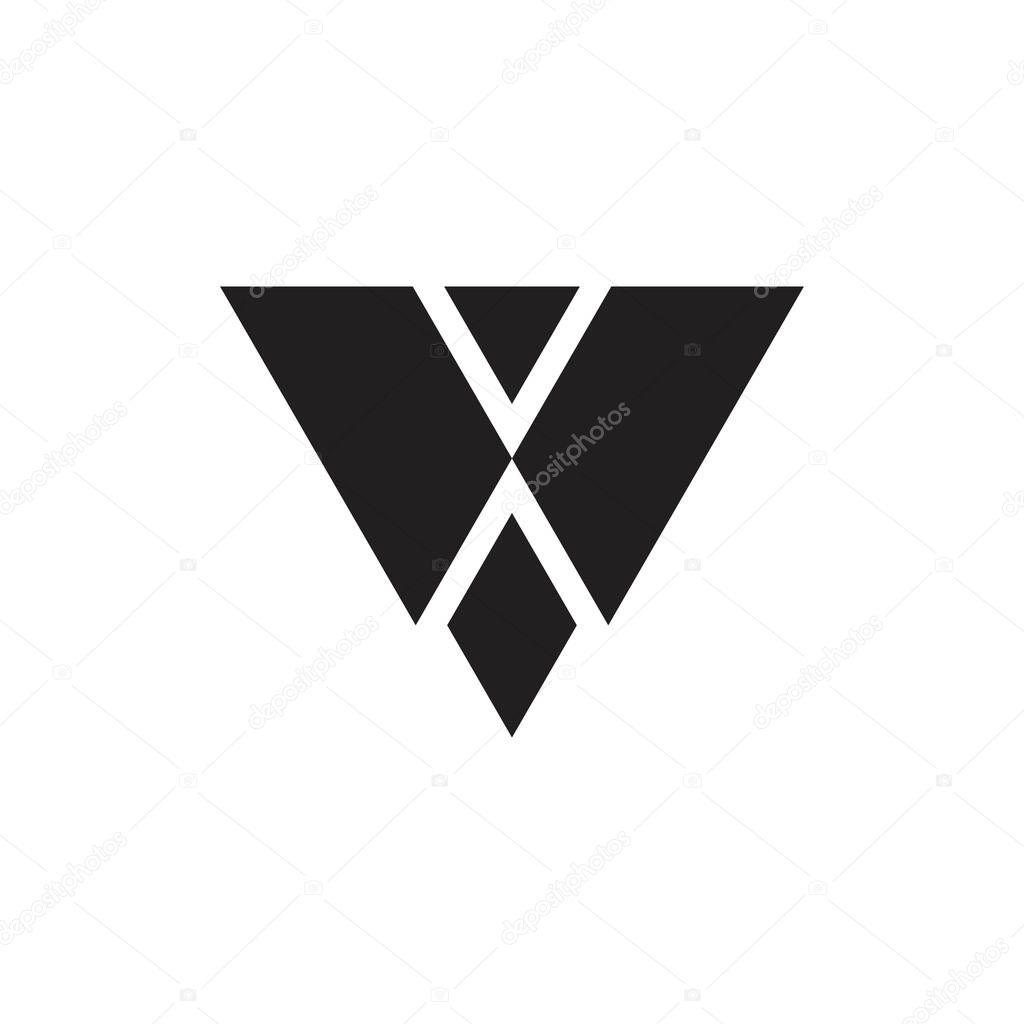 V letter with black diamond logo design vector