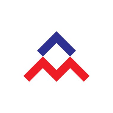 AM harfi logo tasarım vektörü