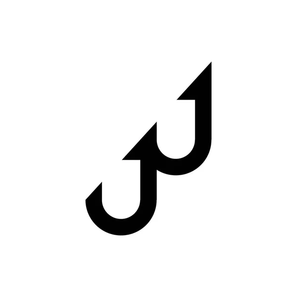 Lettera Lettera Con Vettore Disegno Del Logo Freccia — Vettoriale Stock