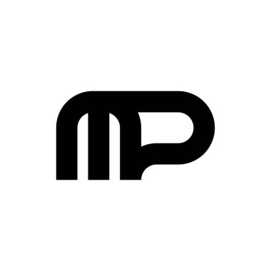 MP harfi logo tasarım vektörü