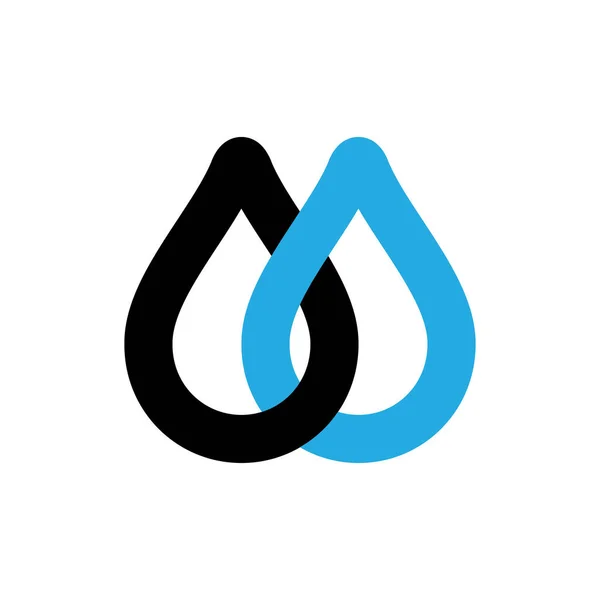 Olja Och Vatten Droppe Med Bokstav Logotyp Design Vektor — Stock vektor