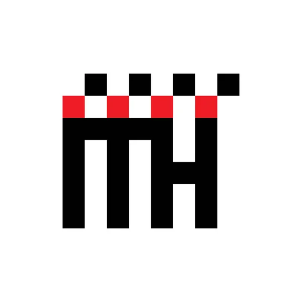 带有种族标志设计向量的Mh字母 — 图库矢量图片