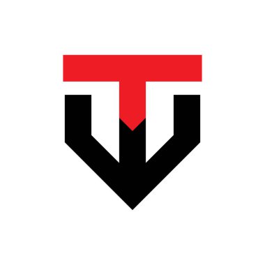 TW harf logo tasarım vektörlü kalkan