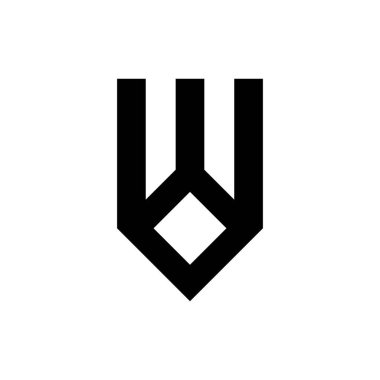 Kare logo tasarım vektörlü W harfi