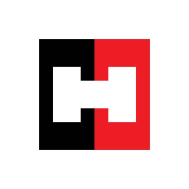 H harfi logo tasarım vektörüyle kare