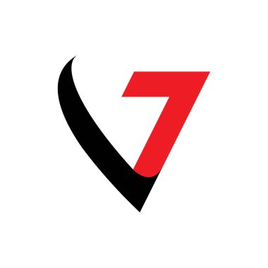 V7 harfli logo tasarım vektörü