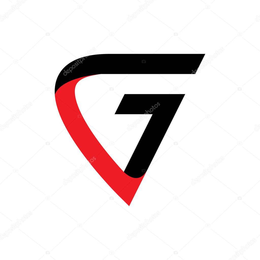 G letter, G7 logo, GV7 logo, G7 logo design vector