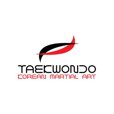 TAEKWONDO Kore dövüş sanatları okulu logosu tasarım vektörü