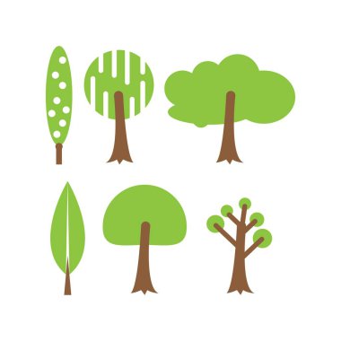 Ağaç logosu tasarım vektörü, karalama element tasarım vektörü