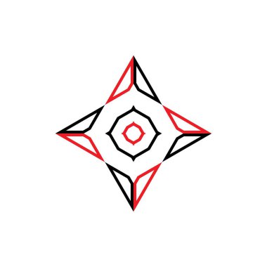 Ok yönü logosu, pusula logosu, yıldız güneş logosu tasarım vektörü