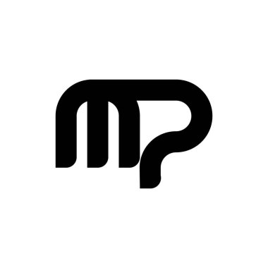 MP harfi logo tasarım vektörü