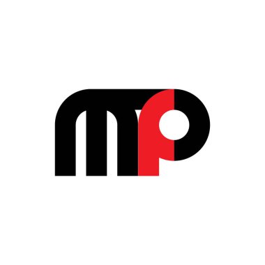 MP harfi logo tasarım vektörü