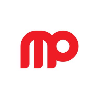MP harfi logo tasarım vektörü