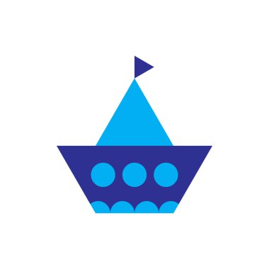 Yelkenli gemi logo tasarım vektörü