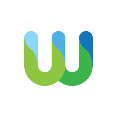 Su damlası logo tasarım vektörlü W harfi