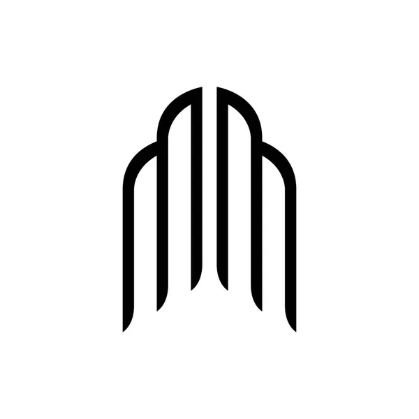 Kanat logo tasarım vektörlü MM harfi