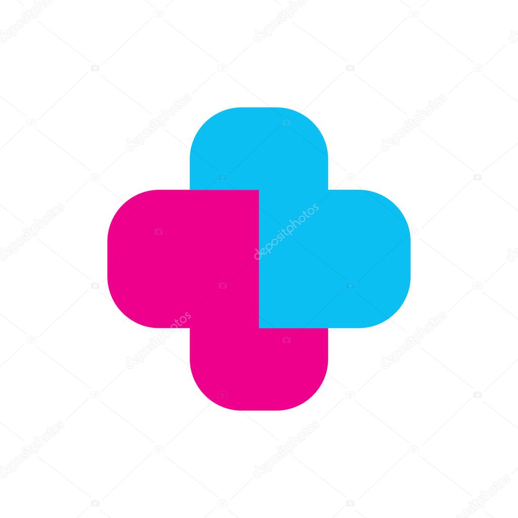 Plus medical logo design vector