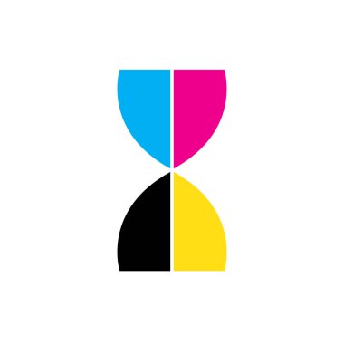 CMYK renk logo tasarım vektörlü çift Kalkan