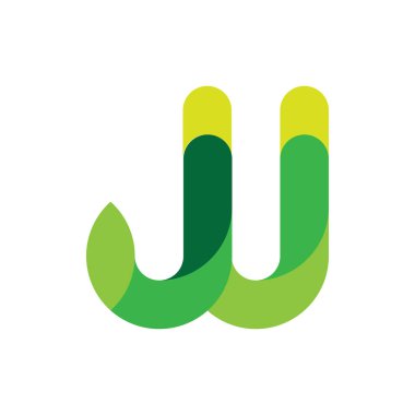 Yaprak logosu tasarım vektörlü 3D JJ harfi