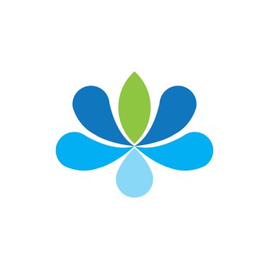 Yaprak logosu tasarım vektörlü su damlası