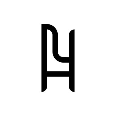 NH harfi logo tasarım vektörü