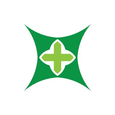 Artı logo tasarım vektörü olan çiçek