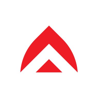 Yukarı ok logo tasarım vektörlü bir harf