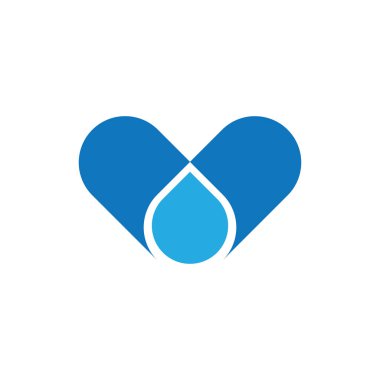 Su damlası logo tasarım vektörlü V harfi