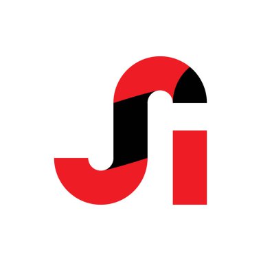 SI harfi veya JI harfi logo tasarım vektörü