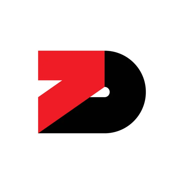 D文字のロゴデザインベクトルと7Dロゴ番号7 — ストックベクタ