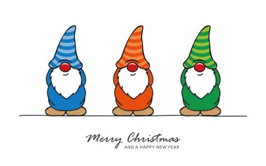 Noel tebrik kartı ve şirin noel cücesi.