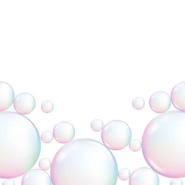 Colorful transparent soap bubble background — Stock Vector