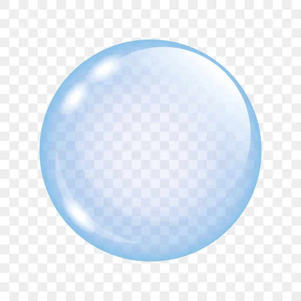 Blue transparent soap bubbles isolated — Stock Vector