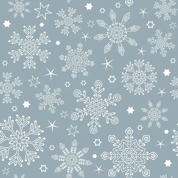 Motif sans couture fond de flocon de neige — Image vectorielle