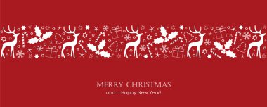 Geyik yıldızı hediyeli ve kar tanesi sınırlı Noel kartı.