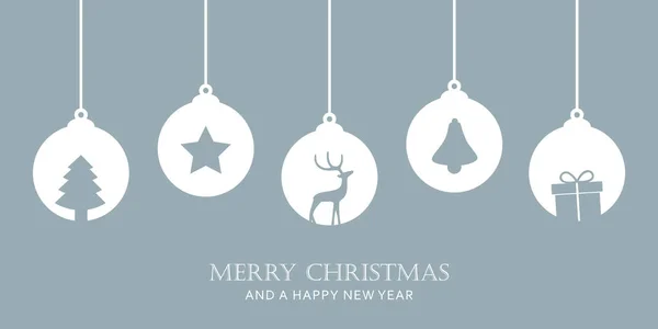 Vánoční přání s hvězdou stromové koule dekorace — Stockový vektor