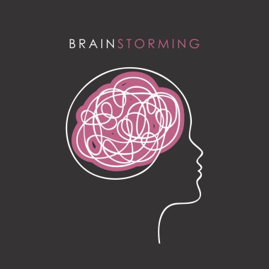 Soyut kadın beyin stroring konsepti