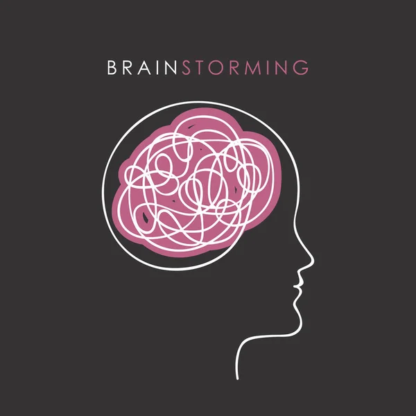 Abstracto cabeza masculina cerebro strorming concepto — Archivo Imágenes Vectoriales