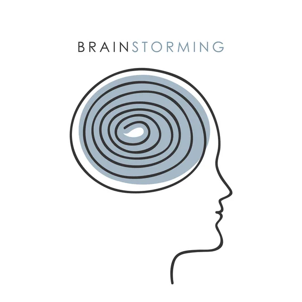 Abstrakcyjny mężczyzna głowa mózg strorming koncepcja — Wektor stockowy