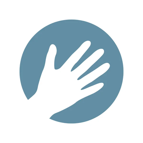 Ikona ludzkiej dłoni w odizolowanym okręgu — Wektor stockowy