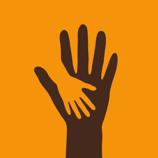 Grande et petite main humaine isolée — Image vectorielle